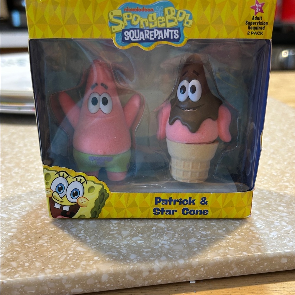 Nickelodeon SpongeBob Patrick & Ice Cream Star Cone Figures - Pink & Brown